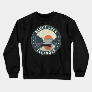 Bluff Lake Illinois Sunset Crewneck Sweatshirt